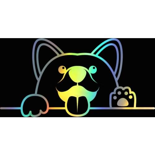 15x7.7cm Fashion Car Sticker Cartoons Corgi Dogs Silhouette Vinyl Sticker Car Window Decor