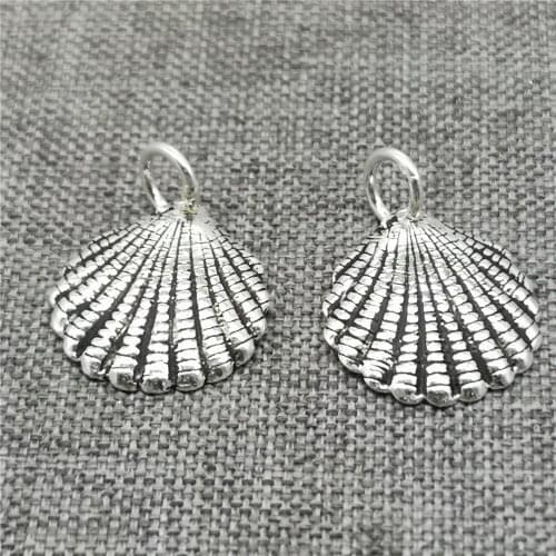 5 Pieces 925 Sterling Silver Sea Shell Seashell Charms for Ocean Sea Bracelet