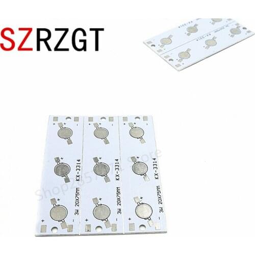 50pcs/lot, 3W LED PCB, strip type 75X20mm use for 3pcs high power LEDs, aluminum plate base board, LED 3W DIY PCB, free shipping