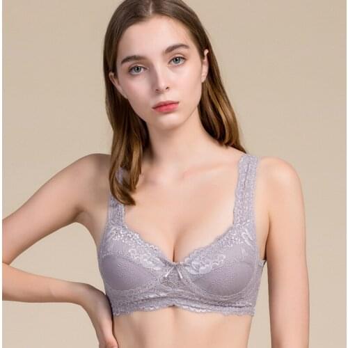 No steel ring, inserted silk bra, girls underwear, lace, sexy, small breast, silk gathered together, thin bra, summer 7088