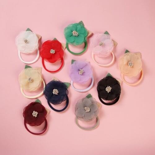 11pcs/lot Headwrap Baby Headbands Headwear Girls Hair Ring Flower Headband with Leaf for Infant Hair Accessories