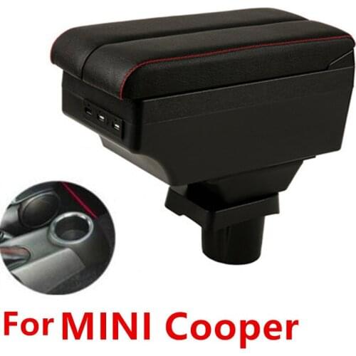 For MINI cooper F56 F55 Armrest box double layer with usb interface