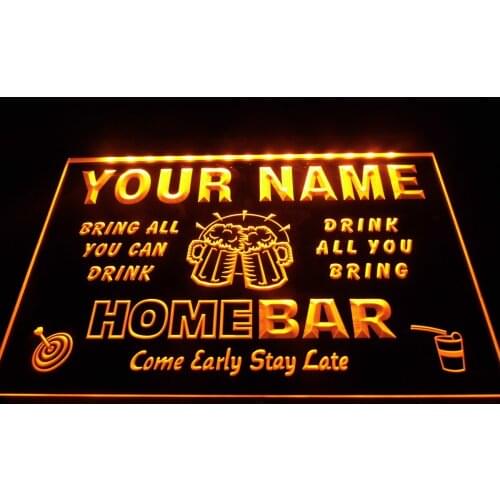 DZ057- Name Personalized Custom Family Home Brew Mug Cheers Bar Beer Neon Sign hang sign home decor crafts