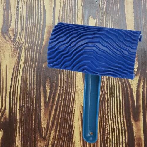 Wood Pattern Art Tool Blue Painting Roller Imitation Durable Home Brush Decoration DIY Handle Rubber Wall Empaistic Graining