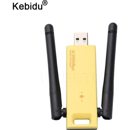 Kebidu USB Adapter 1200Mbps RTL8812 Wireless Network Card 5Ghz 2.4Ghz 802.11ac Aerial Dongle Portable Mobile Router for Laptop