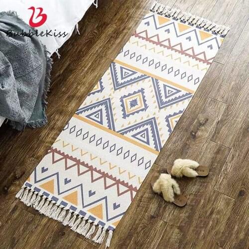 Bubble Kiss Bohemian Style Carpet Cotton Weave Rugs For Living Room Home Tassels Tapestry Bedroom Non-Slip Decor Floor Mat Rugs