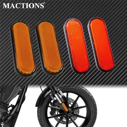 Motorcycle Front Fork Leg Reflector Cover Red/Yellow Reflector Warning Stickers Plastic For Victory Judge Hammer-S Hard-Ball