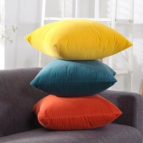 Nordic Home Decor Pillowcase Super Soft Cushion Cover Velvet Pillow Cover For Sofa Living Room Pure Color Cushion Pillow Cover