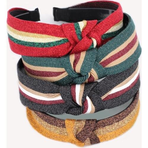 New Trendy Top Knot Headbands for women Korean Striped Hairbands with Teeth for Festival Fashion Hair Accessories for girls