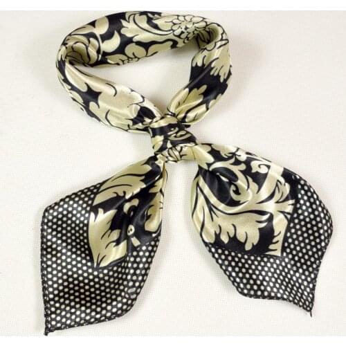 Schals New Black White Small Square Scarf printed Hot Sale All-Match Satin Scarves For Women And Men 52*52cm Men Silk Scarf