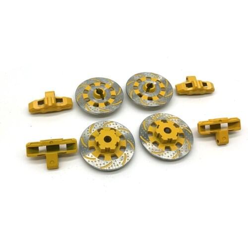 RC Car Upgrade Parts ​Wheel Rim Brake Disc 4 PCS Metal Brake Disc Caliper Aluminum for 1/7 TRAXXAS Unlimited Desert Racer UDR