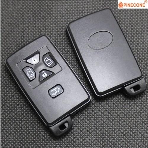 PINECONE Key Case for TOYOTA ALPHARD 3.5L PREVIA 2012 Keyless Entry 5 Button Replacement Smart Car Key Fob Shell Classic Black