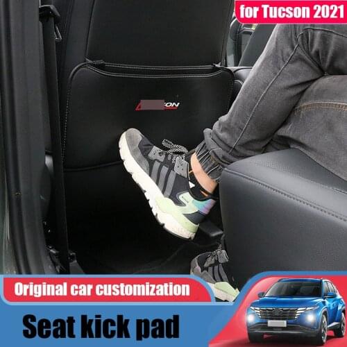 Car rear seat anti-kick pad interior leather modified central armrest box anti-dirty suitable for modern Tucson 2021 CN5