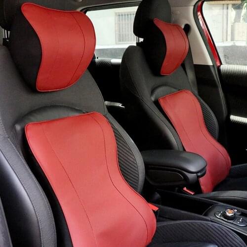 Car Headrest Seat Head Pillow Cushion Back Waist Support Care Memory Foam for Mini Cooper S R55 R56 R60 R61 F54 F60 Accessories