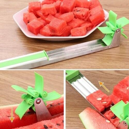 Watermelon Cutter Multi Melon Slicer Cutting Machine Stainless Steel Windmill Cut Fruit Household Gadgets Artifact Kitchen Tool