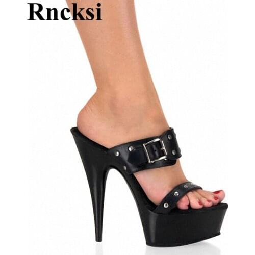 Rncksi Wedding Party Fashion New Pole Dancing Sexy Girls Women 15CM High Heel Platforms Model Shoes Pole Dance Slippers