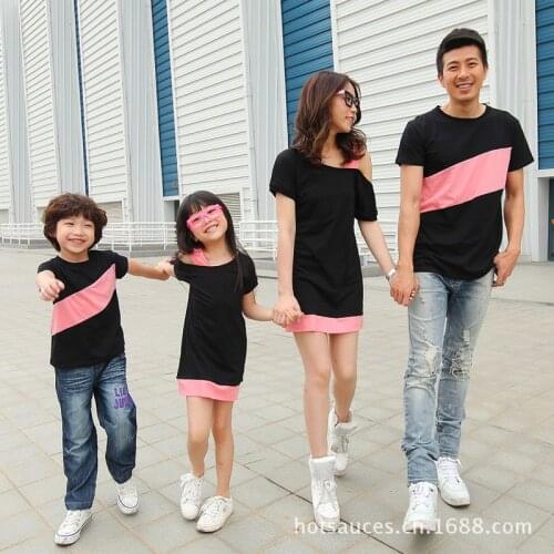 Family Matching Clothes Women Day Strapless clothes Mother Daughter Baby Boy Kid Girls Father Son Short Sleeve Top T-shirt