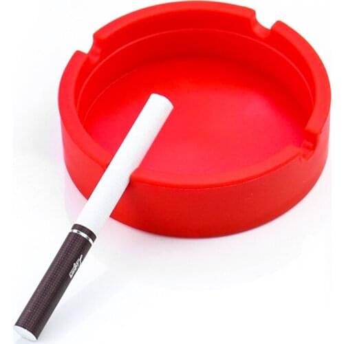 Silicone Soft Round Ashtray Portable Cigarette Smoke Tray Holder Foldable Anti-Scalding Smoking Accessories Outdoor Car Ash Tray