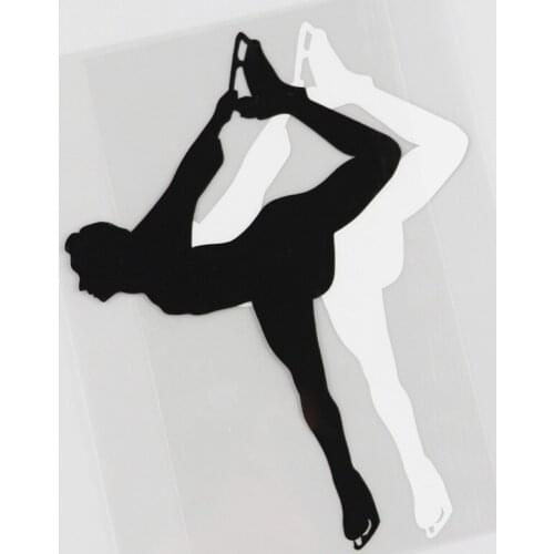 9.6CMX14.7CM Dance Figure Skater Ice Skating Decal Vinyl Car Sticker Black/Silver 8A-0218