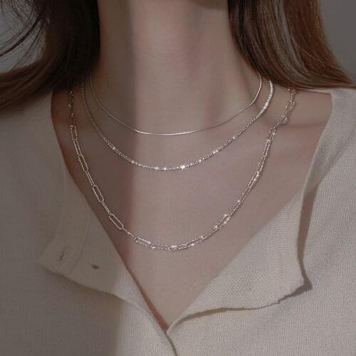 Super Fairy Silver Color Gypsophila Clavicle Necklace Hollow Geometry Sparkling Chain Necklace For Girl Women Party Jewelry