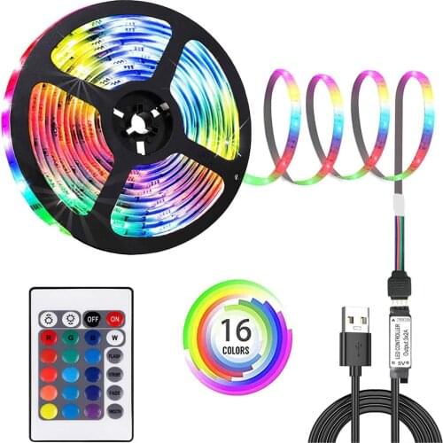Portable USB LED Light Strip RGB 5V LED Strip Lights with Remote and App Control Music Sync SMD5050 SMD2835 for Bedroom Outdoor