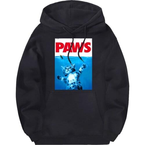 Cats Paws Sweatshirts Man Hooded Streetwear Harajuku Pullovers Fall Winter Clothing Punk Hoodies Male Breathable Hoody Homme