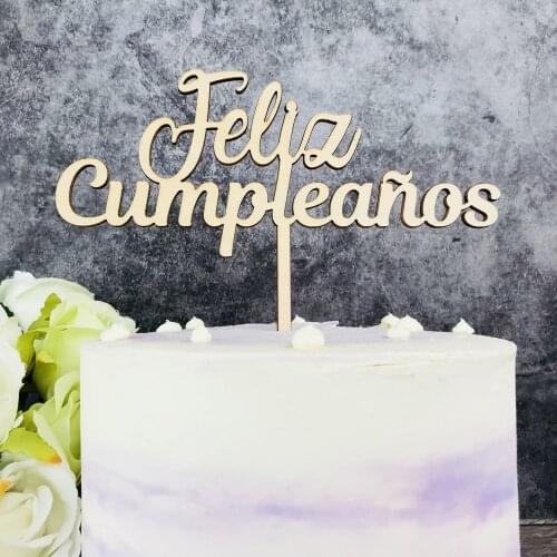 Happy Birthday in spanish Cake Topper,Custom gold Childrens Birthday Cake Topper,Boy/Girl Stylish Topper Party Decor