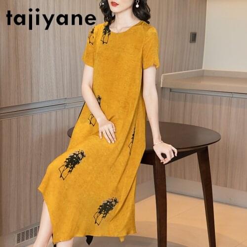Women for Dresses 100% Real Silk Summer Dress Womens Clothing Casual Silk Natural Woman Long Dresses Vestidos TN2584
