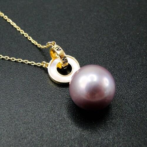 New 925 Sterling Silver Jewelry Fashion Women Necklace Natural Pearl Solitaire Pendant