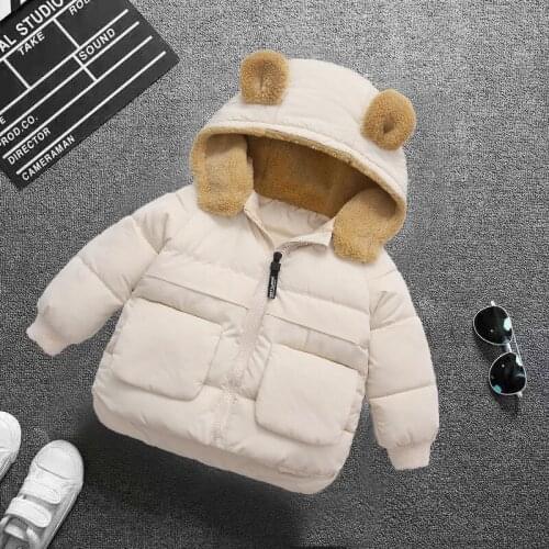 Winter Children Down Coat New Girls Outerwear Fashion Cotton Thick Velvet Jackets For Boys Kids Casual Warm Hooded Parkas 2-6Y