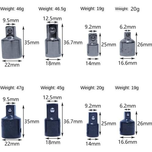 1/2" 3/8" 1/4 Inch Universal Conversion Head Square Head Sleeve Steering Drive Swivel Universal Joint Air Impact Socket Tool 1PC