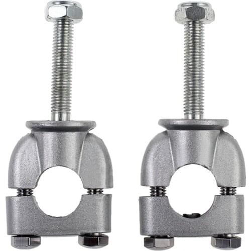 2 x 7/8" 22mm Motorbike Motorcycle Handle Bar Risers Clamp Mount Silver
