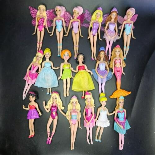 New Mixed 6pcs/12pcs/set Cute Polly Pockets Girl babi model mermaid beautiful faery Dolls Figures 9-12cm For Best DIY DOLL Gifts