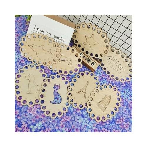 Wood Cat Seahorse Pendant Cross Stitch Mold Embroidery DIY Craft Animal Wood Craft Handmade Wooden Ornaments Mold Knitting Tool