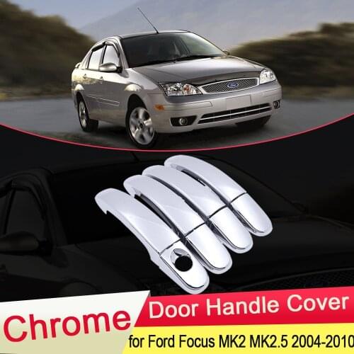 For Ford Focus 2 MK2 MK2.5 2004 2005 2006 2007 2008 2009 2010 Chrome Door Handle Cover Exterior Trim Car Stickers Accessories