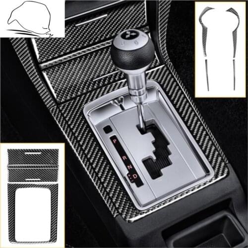 For Mitsubishi Lancer EVO X 2008-2015 Carbon Gear Shift Box Surround Lighter Storage Lids Cover Sticker Stripes Car Accessories
