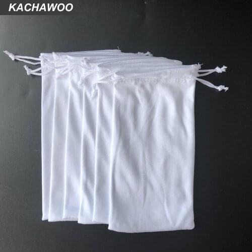 Kachawoo 100PCS Sunglasses Bag Soft Pouch White Eyeglasses Reading Glasses Carry Bag Customized Logo Available