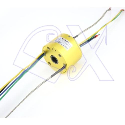 Via 2 way thermocouple signal slip ring collector ring aperture 12.7-50MM heater slip ring
