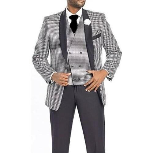 Black Shawl Lapel Costume Homme Groom Tuxedo Mens Suit Wedding Terno Masculino Man Blazer 3 Pieces (Jacket+Pants+Vest)