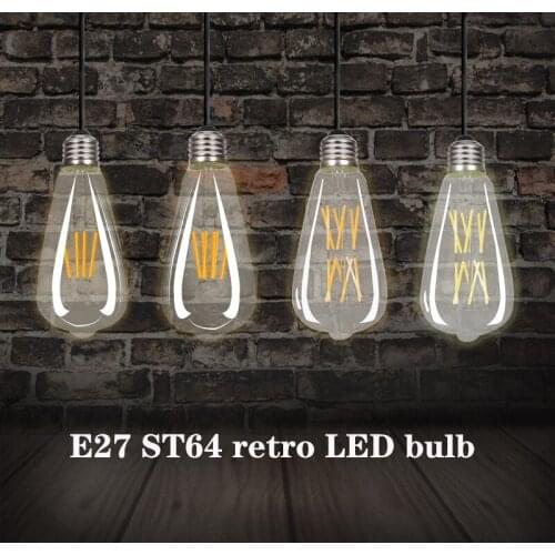 220V Light Bulb Ampoule Replace Incandescent Light 4W 6W 8W 12W Retro Edison LED Filament Bulb LampE27 ST64 Retro LED Bulb