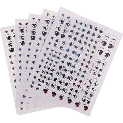 1 Sheet Eyes Stickers Water Stickers DIY Doll Accessories Dolls Eye Paster Face Clay Decals Mold Accessories - Clay Doll Paper