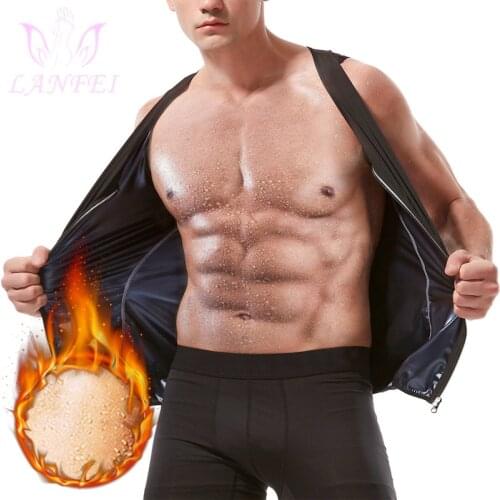 LANFEI Neoprene Sauna Sweat Vest Body Shaper Workout Fitness Men Waisr Trainer Slimming Shapewear Waist Shaper Corset Tank Top