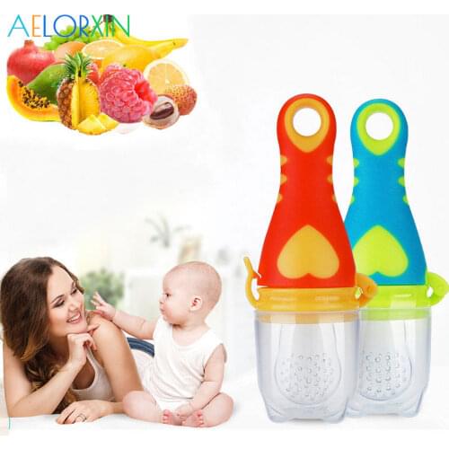 New 1Pcs Fresh Food Baby Pacifiers Love Pattern Fruit Feeder Nipples Feeding Safe Baby Supplies Nipple Teat Pacifier Nipples