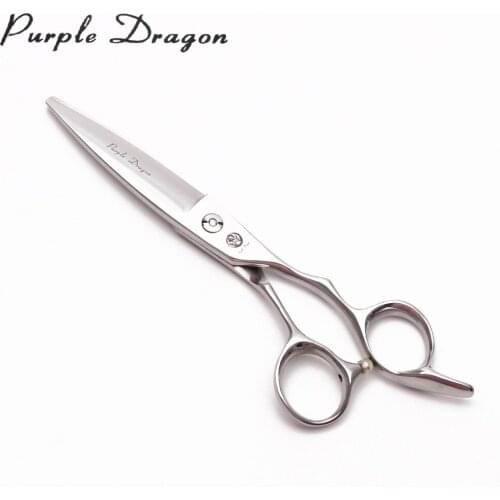 9123# 6.0" 17cm Purple Dragon 440C Barber Makas Silver Normal Scissors Micro Sawtooth Cutting Shears Professional Hair Scissors