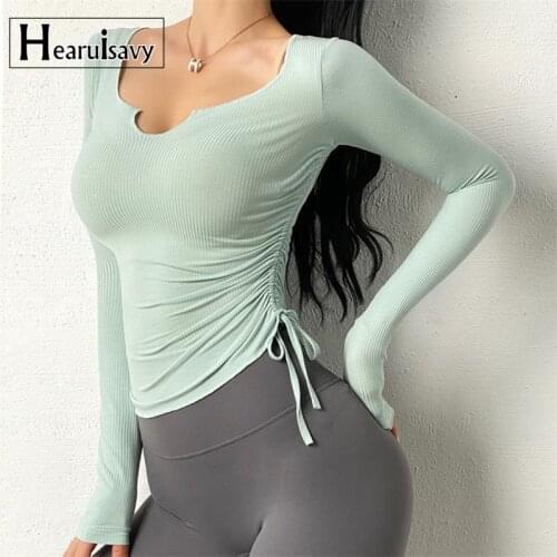 Autumn Women Long-Sleeve Yoga T-Shirt Sexy Modal Gym Quick-Drying Running Crop Tops Fitness Training Sports Shirts FXCX209001