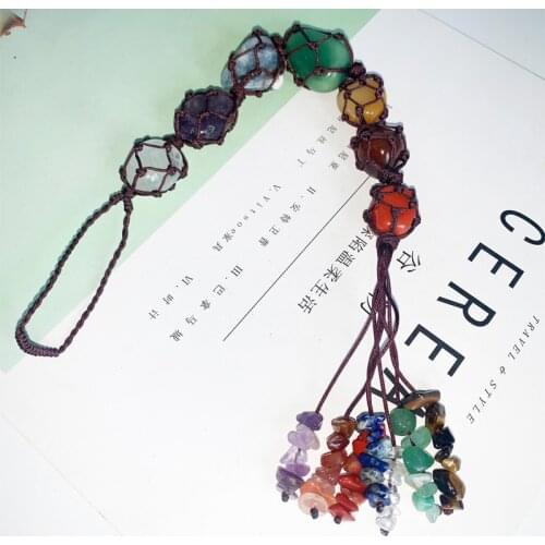 2021 New Natural Stone Pendant Seven Color Crystal Semi GEM PENDANT Seven Chakras Pendant Pendant Decorative Water