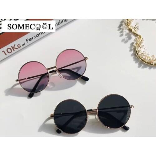 2020 Brand NEW Vintage Round sunglasses for kids Metal Frame Baby Boys&girls UV400 Sun glasses 3-7 yrs Party eye glasses N497