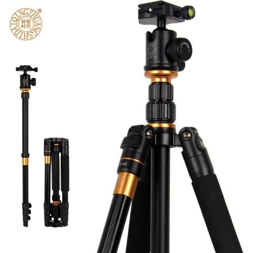 QZSD Q570 Professional Photographic Portable Tripod Monopod & Ball Head For Digital SLR DSLR Camera/ Travel Compact Camera Stand