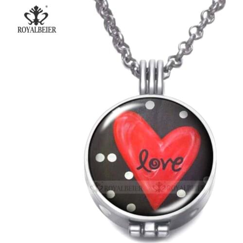 ROYALBEIER 10pcs/lot New Arrival Aromatherapy Perfume Diffuser Locket Pendant Necklace Jewelry For Women Couple Wholesale