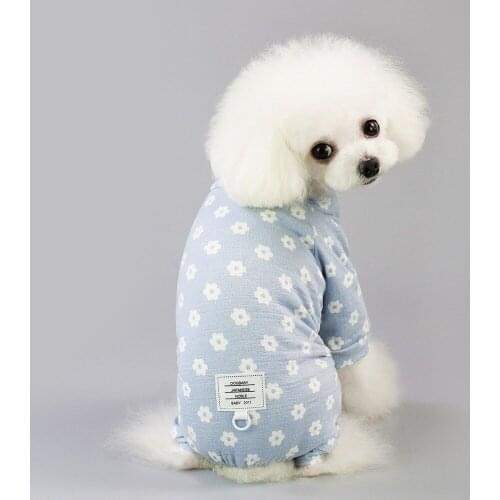 Spring and summer fashion thin dog four-legged clothes dog pajamas small daisy jumpsuit for dogs dog costumes